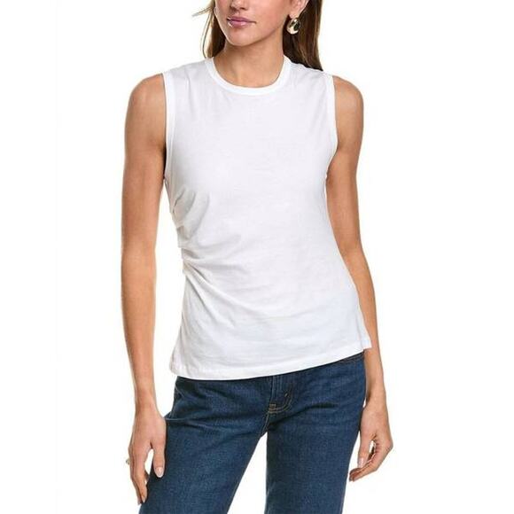 ALC Zoey Pleated Side Sleeveless Tank Top in White XS - Picture 1 of 2